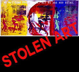 STOLEN  BERLIN WALL PAINTING 